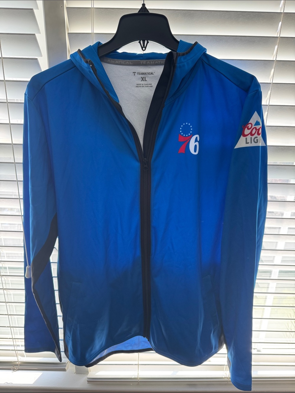 Philadelphia 76ers Blue Zip-Up Hoodie Jacket -